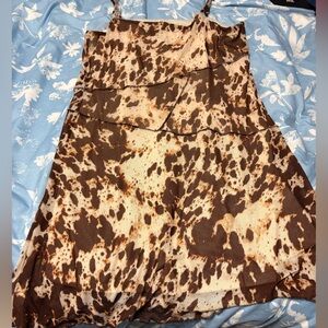 Arizona Jean Company Brown and Cream Cow Prind Mini Dress